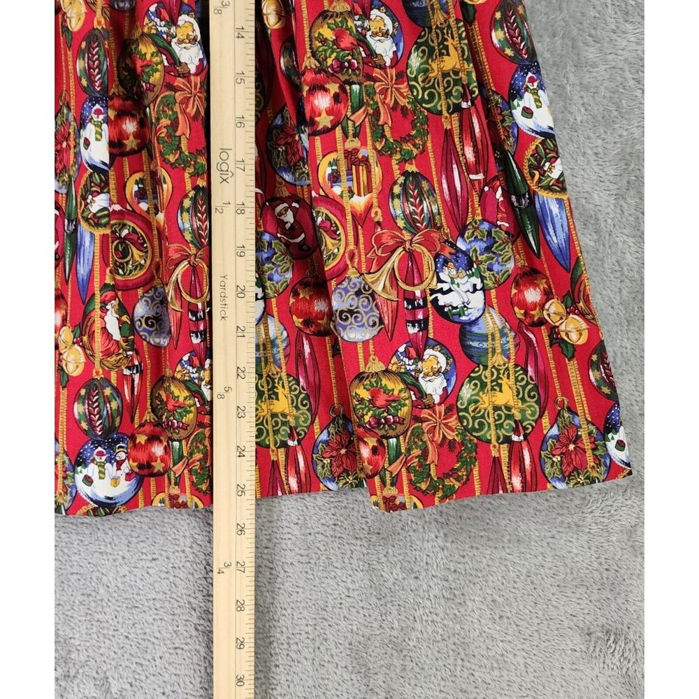 Charter Club Petites Skirt Womens Size 6 Red Christmas Holiday Vintage Midi USA - Picture 5 of 8